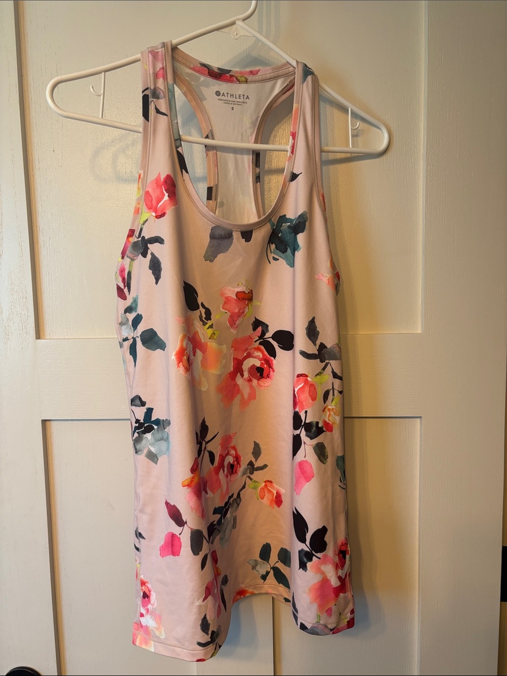 Athleta Pink Floral Racerback Tank